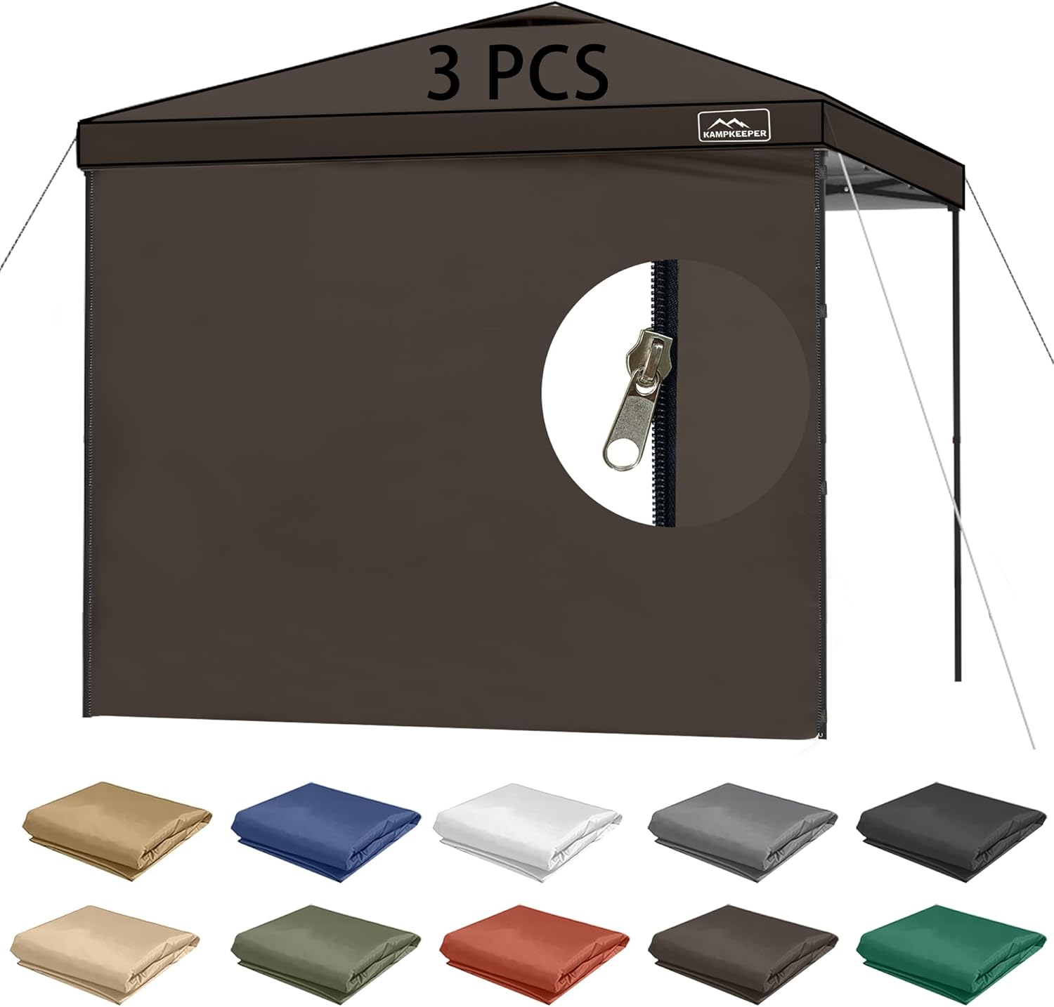 10X10 Canopy Tent Sidewalls with Zipper for Full Coverage