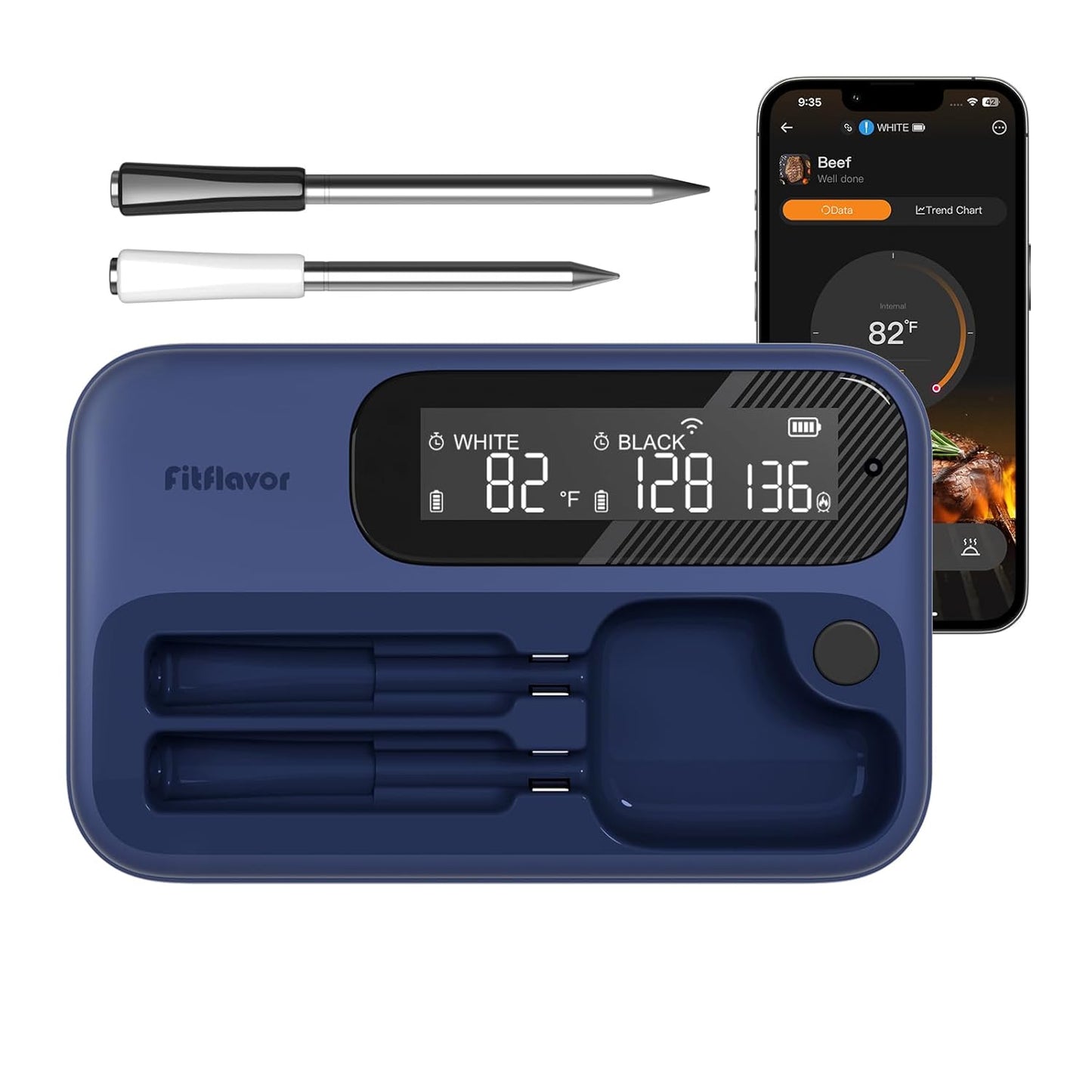 5G WiFi Wireless Meat Thermometer for Smoker with Dual Probes