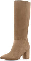 Shoe'N Tale Knee High Boots for Women Chunky Block Heel - Stylish
