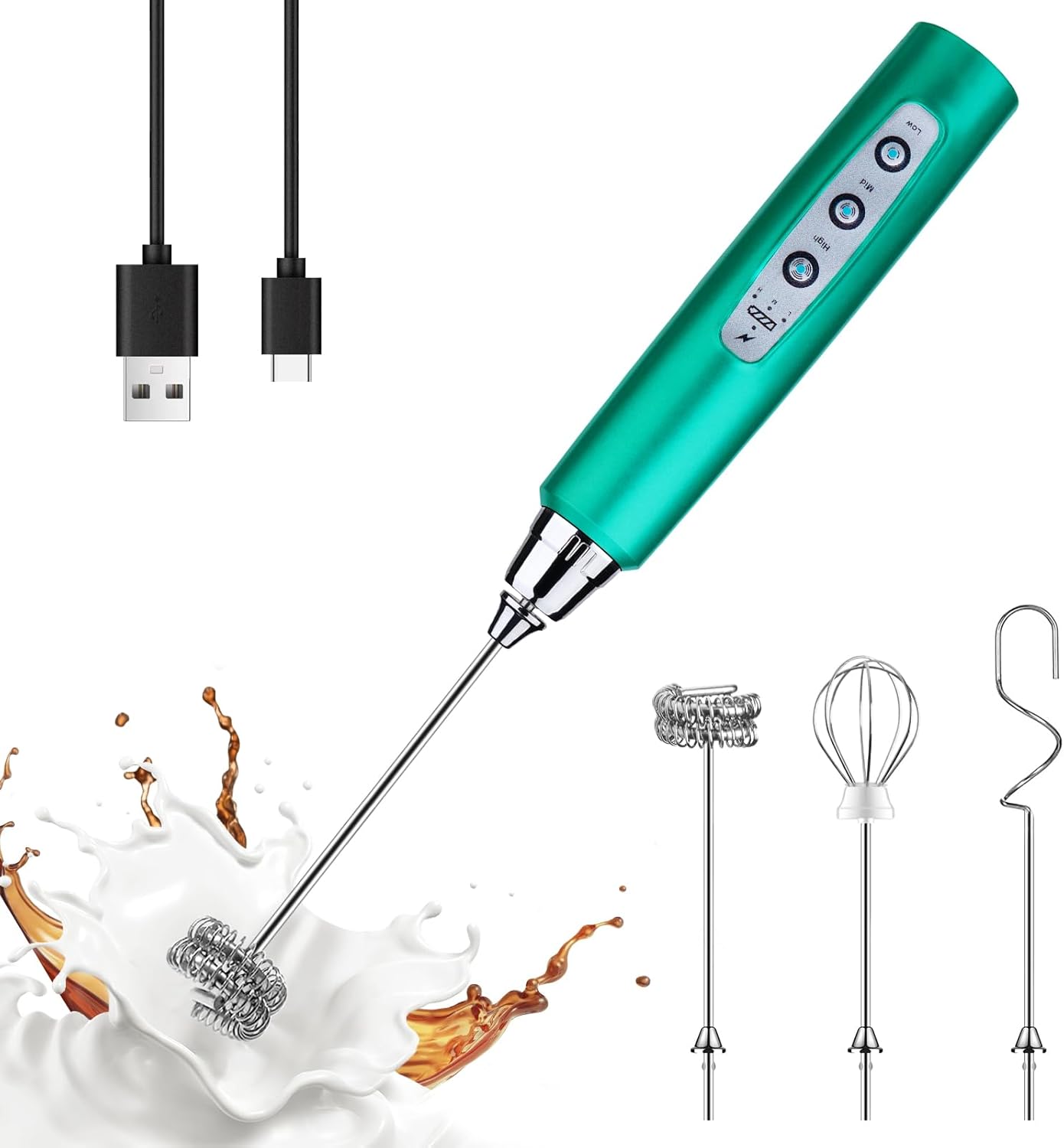 YUSWKO Electric Milk Frother - 3 Speeds for Perfect Froth!