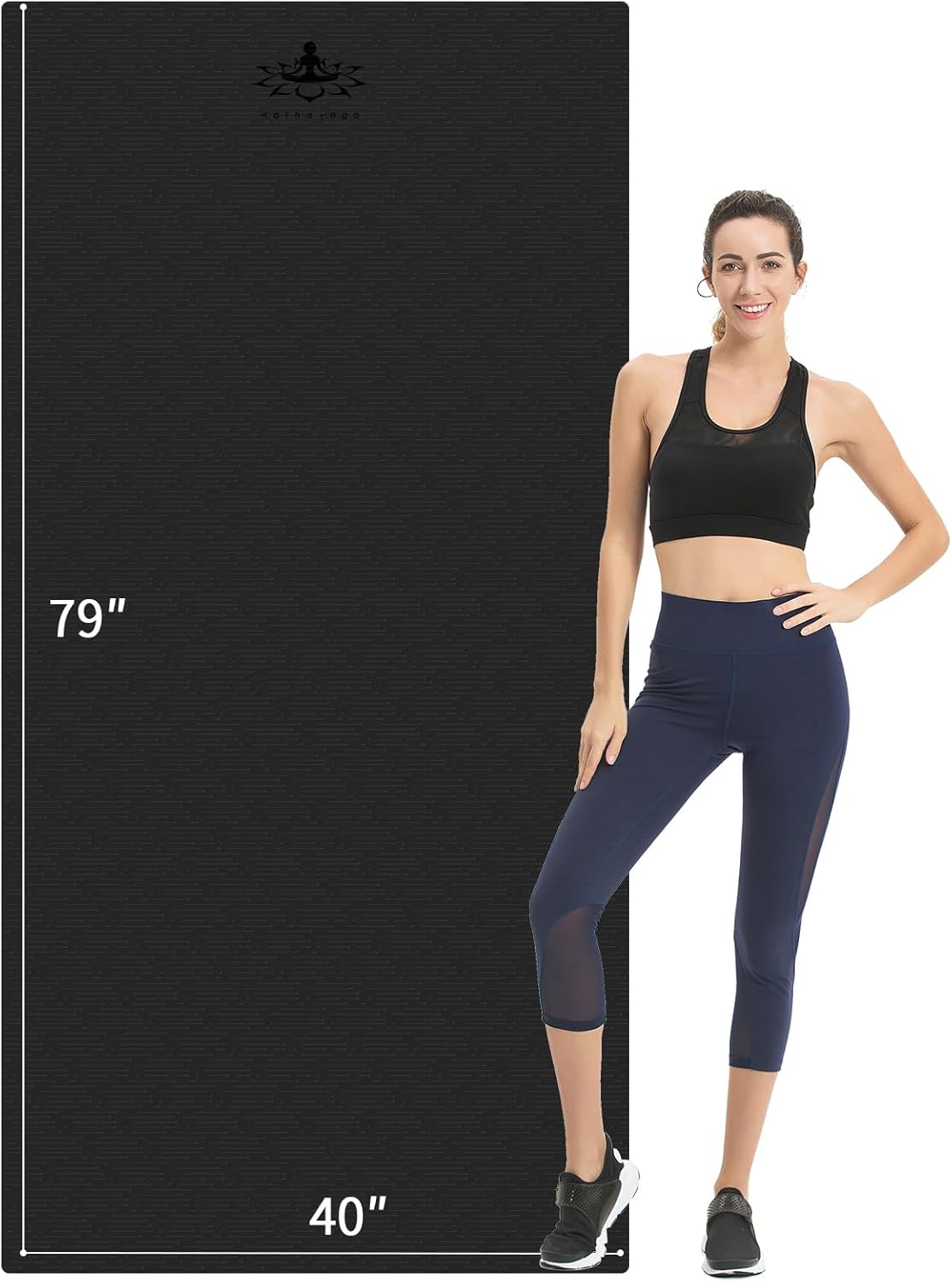 Extra Long Non-Slip Hatha Yoga Mat - Ideal for Home Workouts