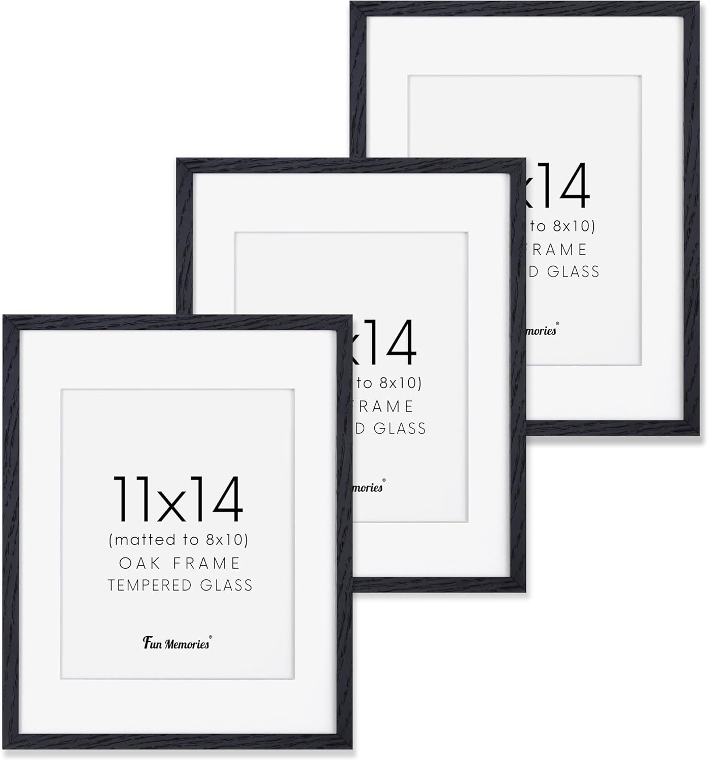 Black Picture Frames 11x14 Set of 3 for Stylish Home Decor