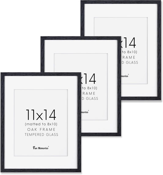 Black Picture Frames 11x14 Set of 3 for Stylish Home Decor