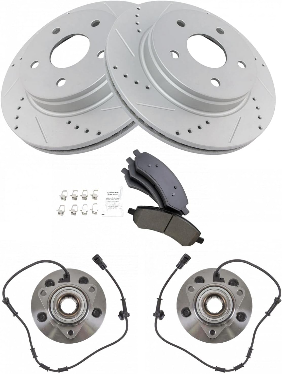 TRQ Front Performance Brake Pad & Rotor Kit for 2006 Dodge Ram