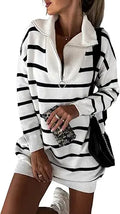 Dokotoo Womens Half Zip Mini Dress for Casual Fall Style