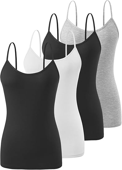 Air Curvey Adjustable Spaghetti Strap Cami Tanks for Women