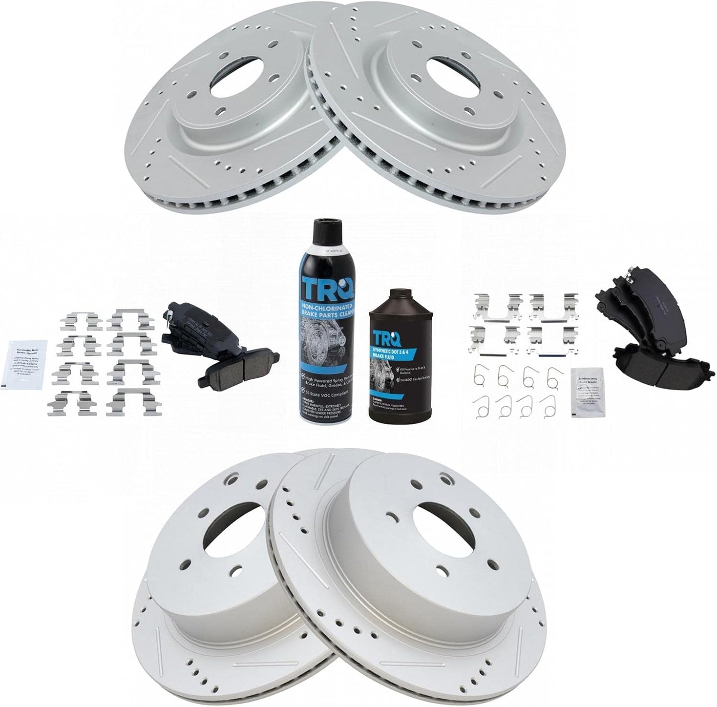 TRQ Performance Brake Pad & Rotor Kit for INFINITI Q50 Q60