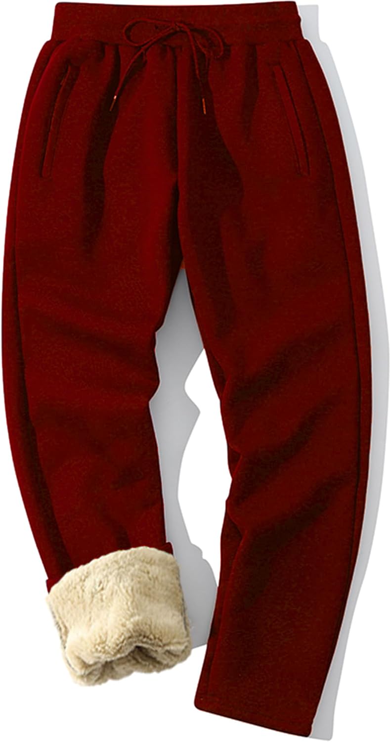 MACHLAB Men's Thermal Fleece Jogger Pants for Winter Warmth
