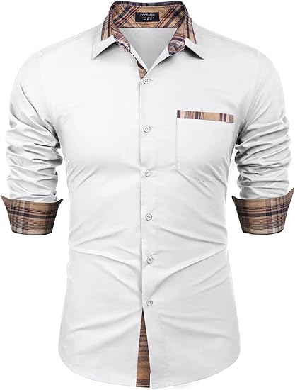 COOFANDY Men's Long Sleeve Dress Shirt for Stylish Casual Wear