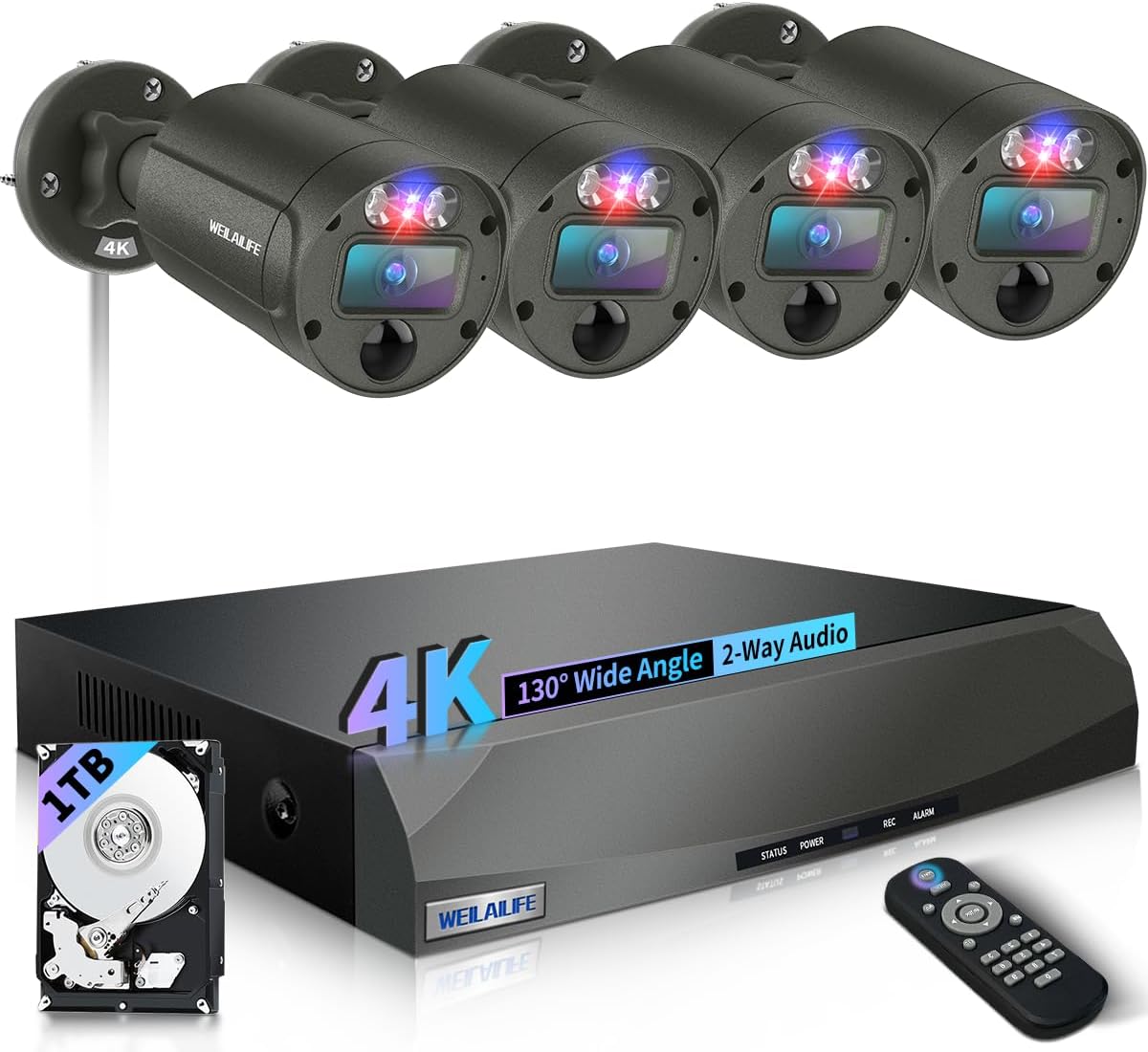 Flashing LEDs Visual Alert Wired Security Camera System Review