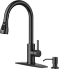 Kitchen Faucet with Soap Dispenser - Pull Down Stainless Steel
