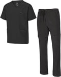 Natural Uniforms Mens Stretch Multi-Pocket Cargo Scrub Set - Durable
