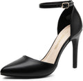 Women's Pointed Toe Ankle Strap Stiletto Pumps - Elegant 4in Heel Chic