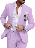 Linen Men Suit Set Casual Tuxedo 2 Piece Regular Fit (Style GBKL)