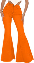 Women's Butterfly Bell Bottom Jeans High Waisted Flare - Flattering