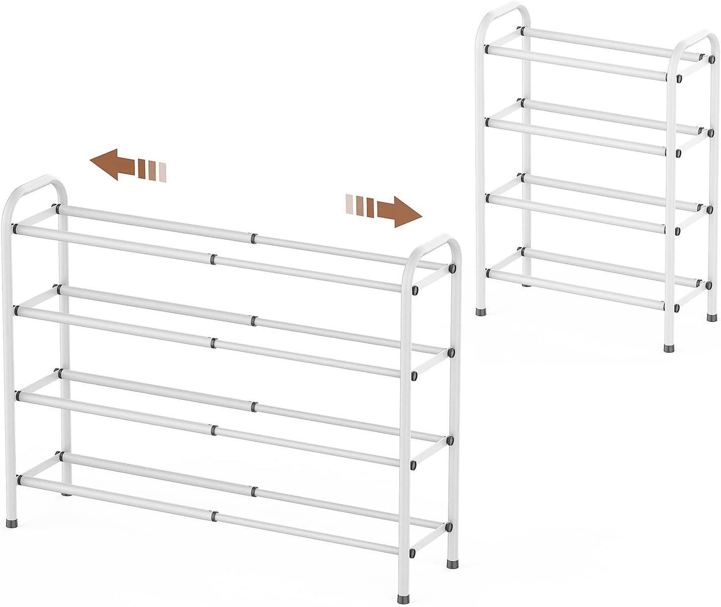 Expandable 4-Tier Shoe Rack for Entryway and Closet Storage