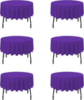 Purple 70 in Round Tablecloths 6 Pack - Reusable Elegant Covers