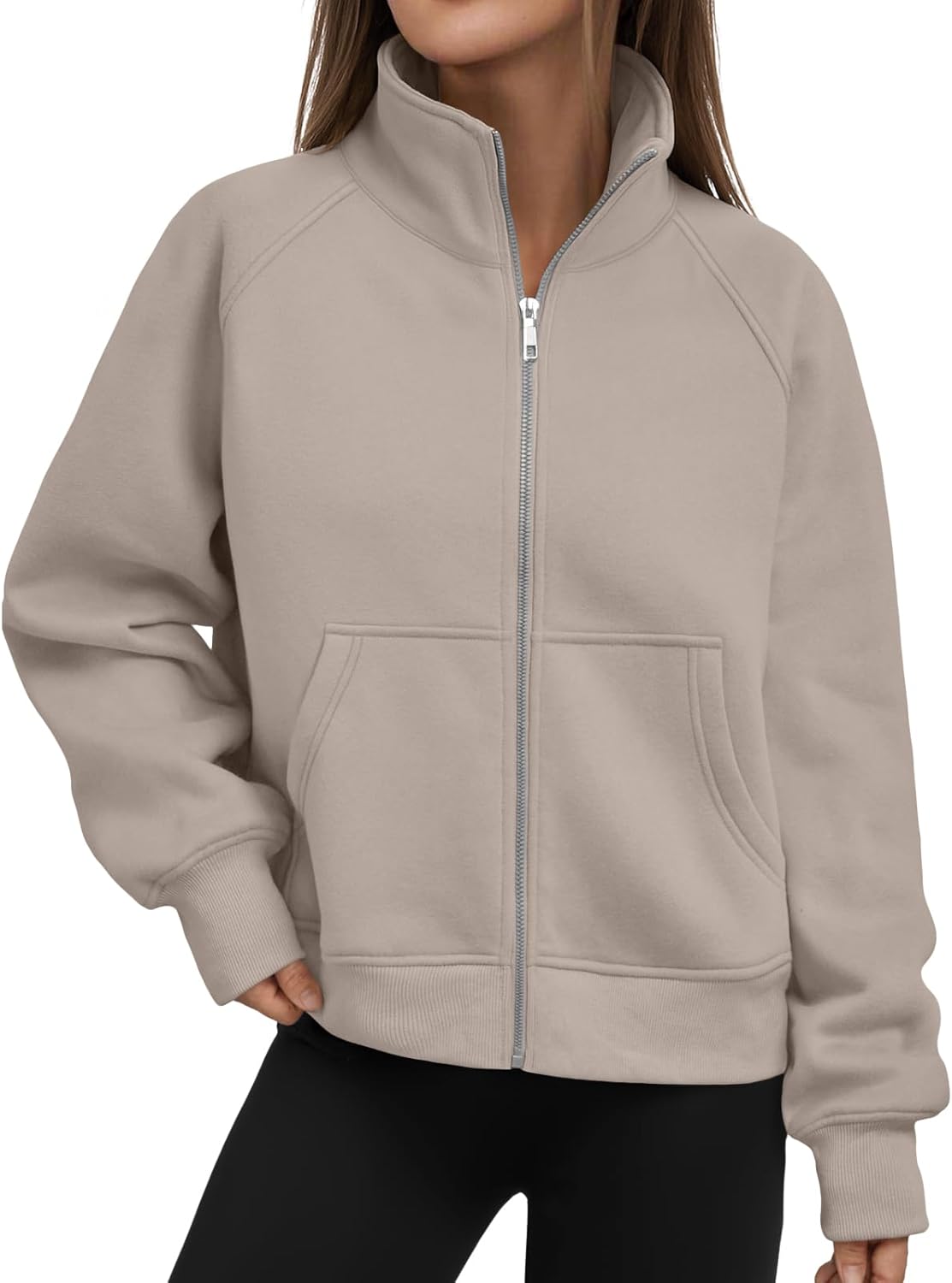 Trendy Queen Womens Sweatshirts Zip Up Hoodies for Fall Fashion