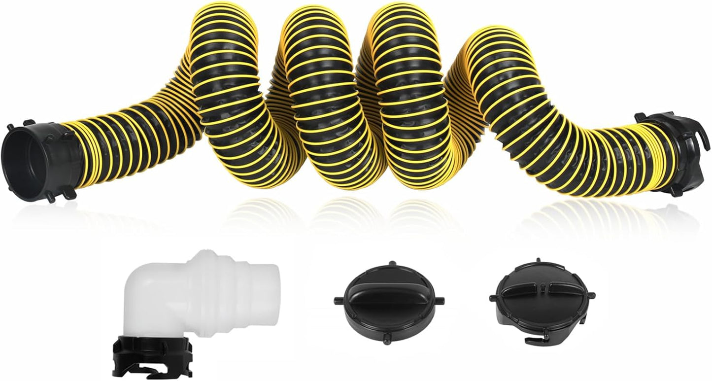 15FT RV Sewer Hose Kit with Heavy Duty TPE Material for Durability