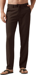 Men's Linen Pants with Drawstring Waist - Lightweight 29-32 in