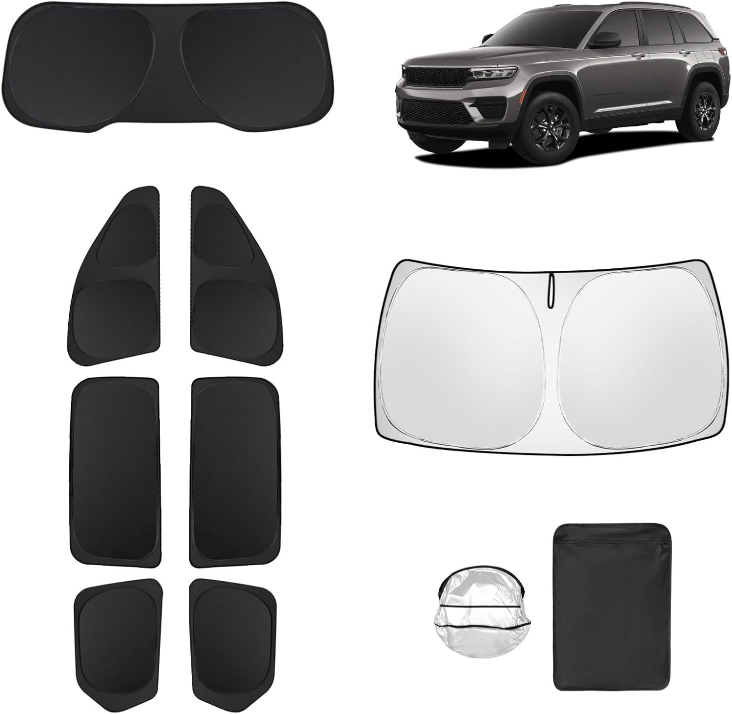8pcs Car Window Shades for Jeep Grand Cherokee 2022-2025