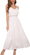 Dokuritu Women's Beach Crochet Lace Maxi Dress for Summer Fun