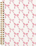 Pink Bow Coquette Journal Notebook for Women, 5.5x8.3 in - Preppy Pink