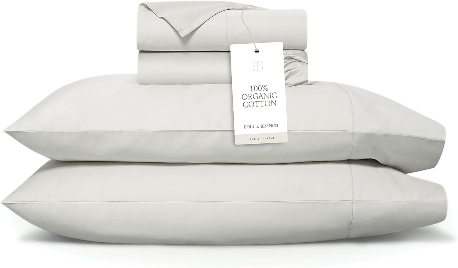 BOLL & BRANCH Signature Hemmed Sheet Set - King, Mist - Luxury