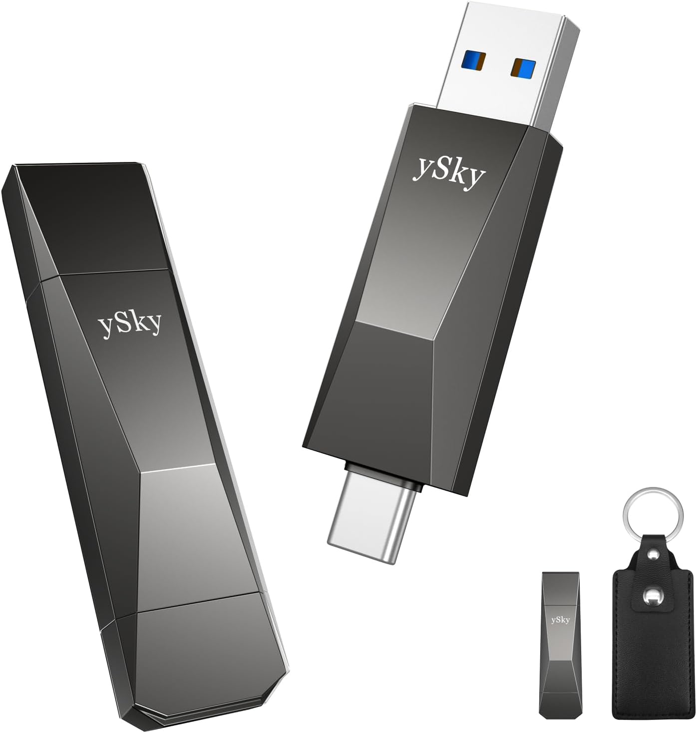 ySky 512GB USB-C SSD High-Speed Dual Interface Flash Drive