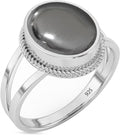 Sterling Silver 925 Oval Hematite Ring for Women - Timeless Minimalist