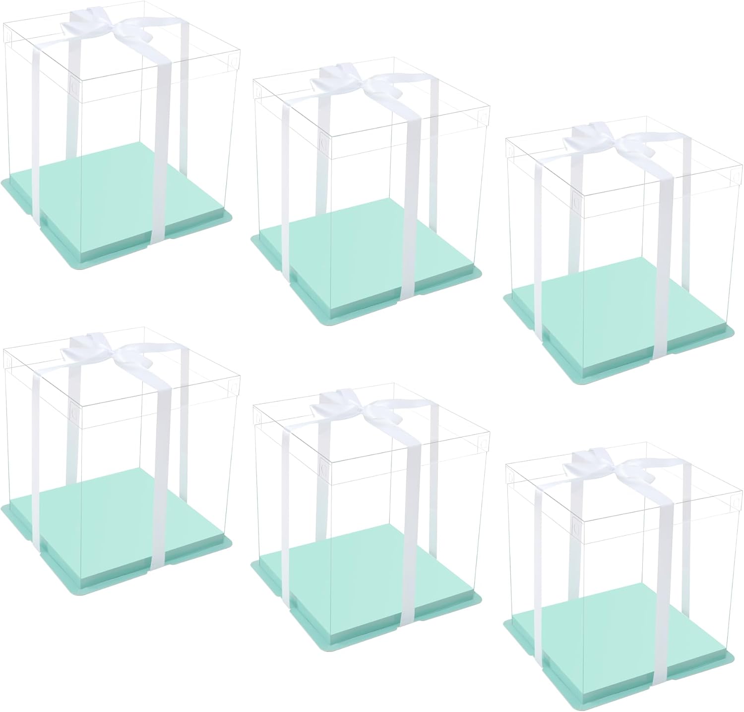 XININSUN Clear Cake Box with Ribbon for Elegant Celebrations