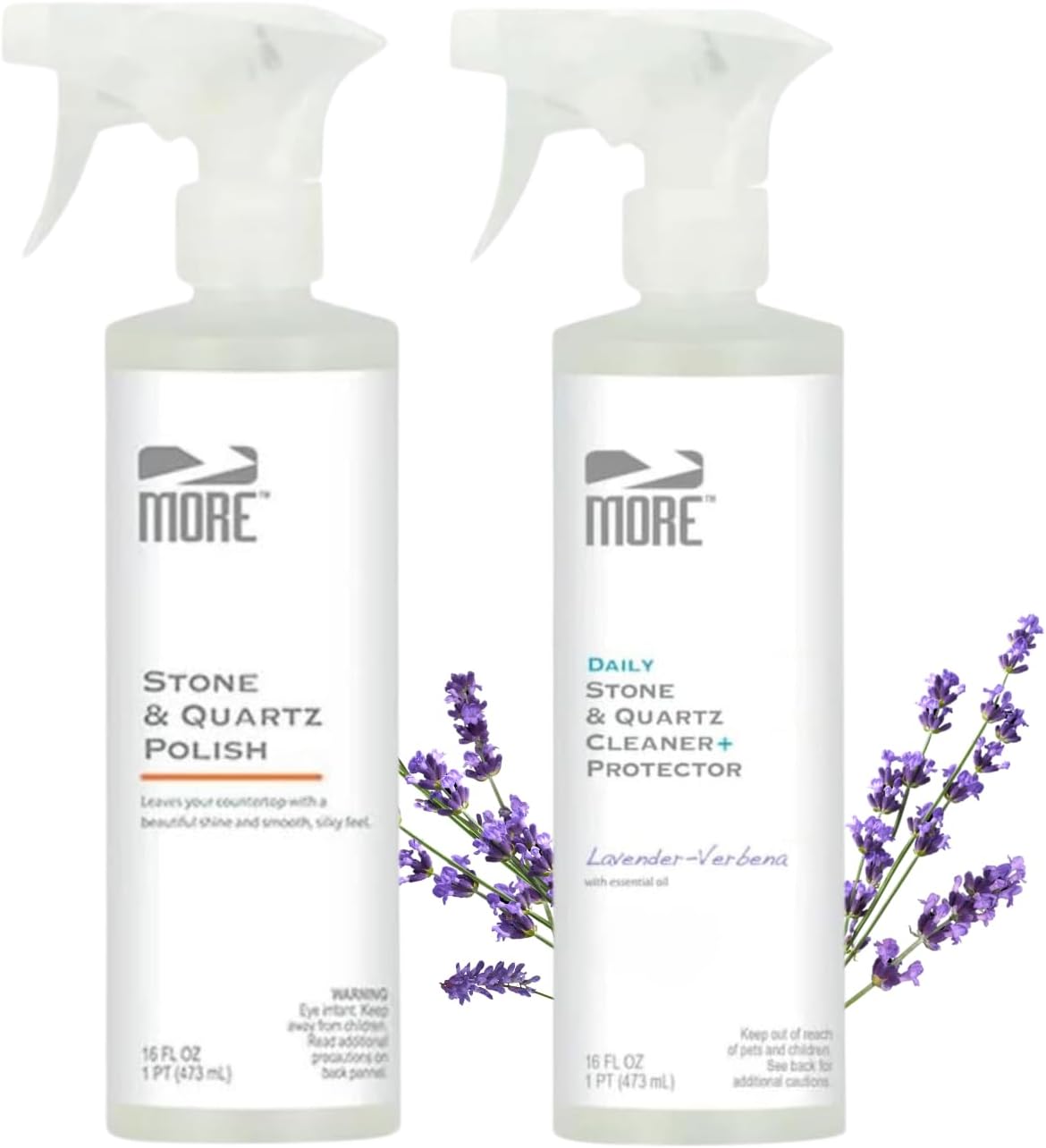 MORE Twin Pack Stone & Quartz Cleaner and Polish for Surfaces
