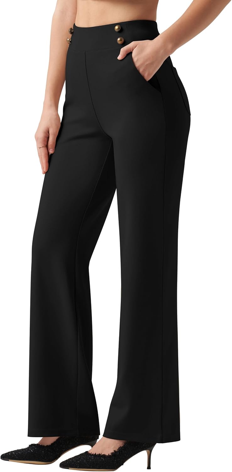 Willit Women's Wide Leg Dress Pants for Office and Casual Wear