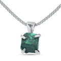 Genuine Raw Malachite Gemstone Pendant Necklace - Everyday Birthstone