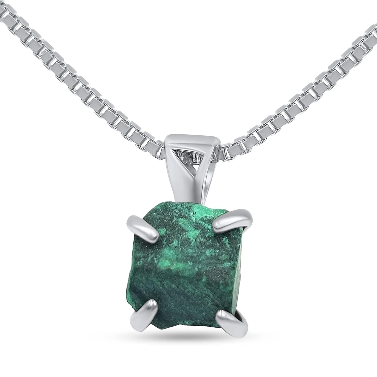 Genuine Raw Malachite Gemstone Pendant Chain Necklace Gift