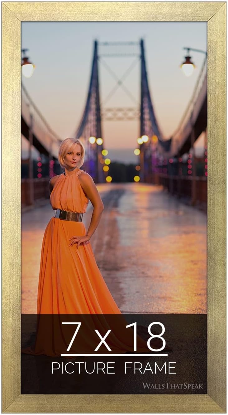 7x18 Gold Picture Frame for Puzzles Posters Photos Artwork