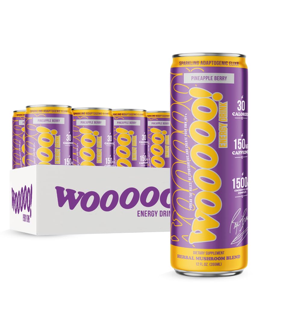 Wooooo! Energy Sparkling Mushroom Drink with Natural Antioxidants