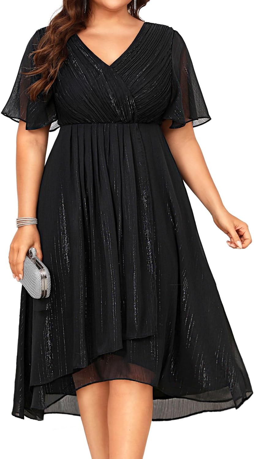Plus Size Cocktail Dress for Curvy Women - Elegant A Line Style