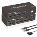 Dual Monitor HDMI KVM Switch 2 Monitors 2 Computers - 4K 60Hz