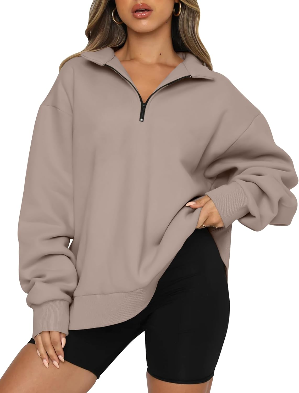 Cozy Chic: AUTOMET Oversized Half Zip Hoodie