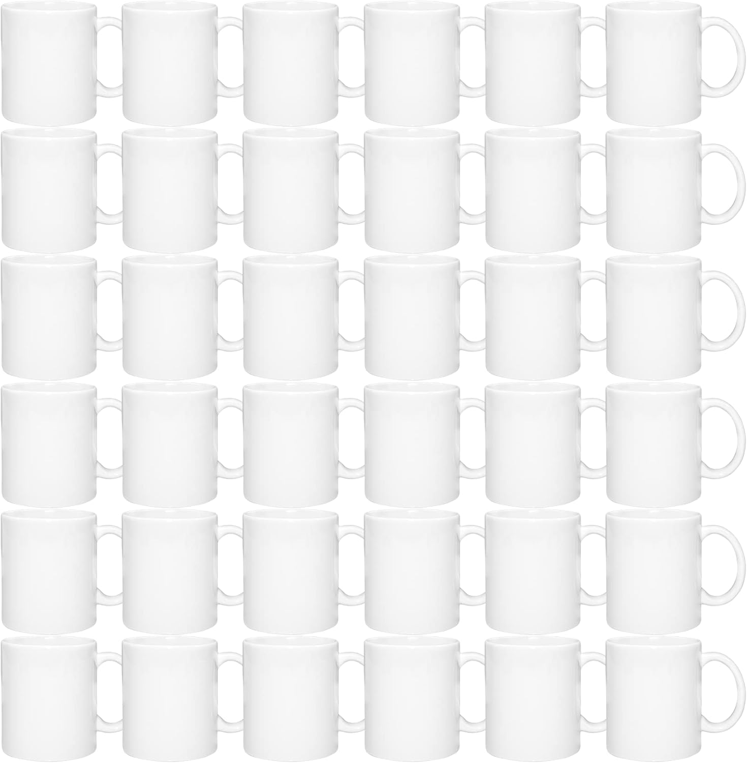 MR.R Set of 36 Sublimation Blanks White Ceramic Coffee Mugs
