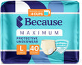 Because Maximum Plus Incontinence Underwear for Women - Maximum