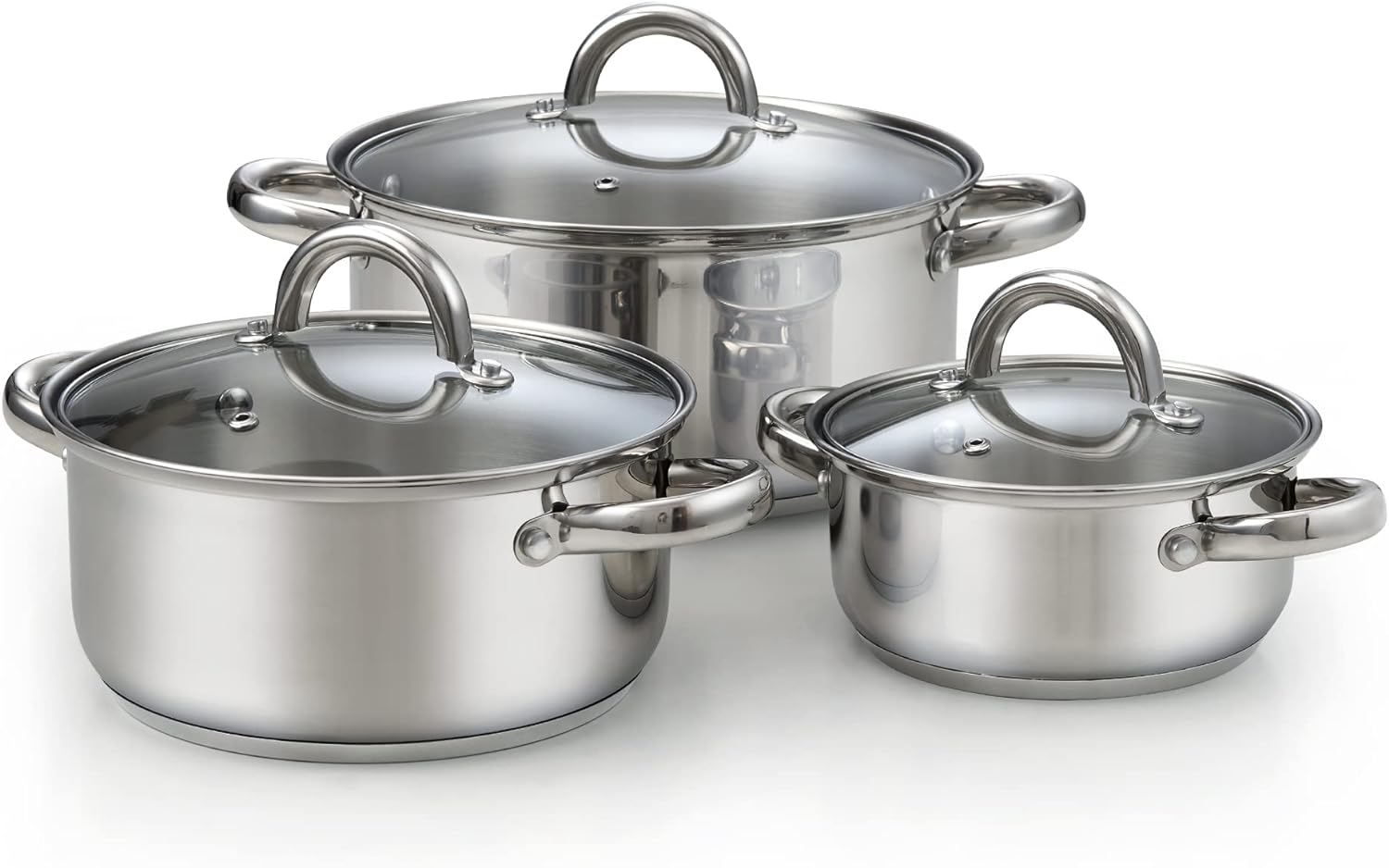 Cook N Home Stainless Steel Stockpot Set for All Cooking Needs