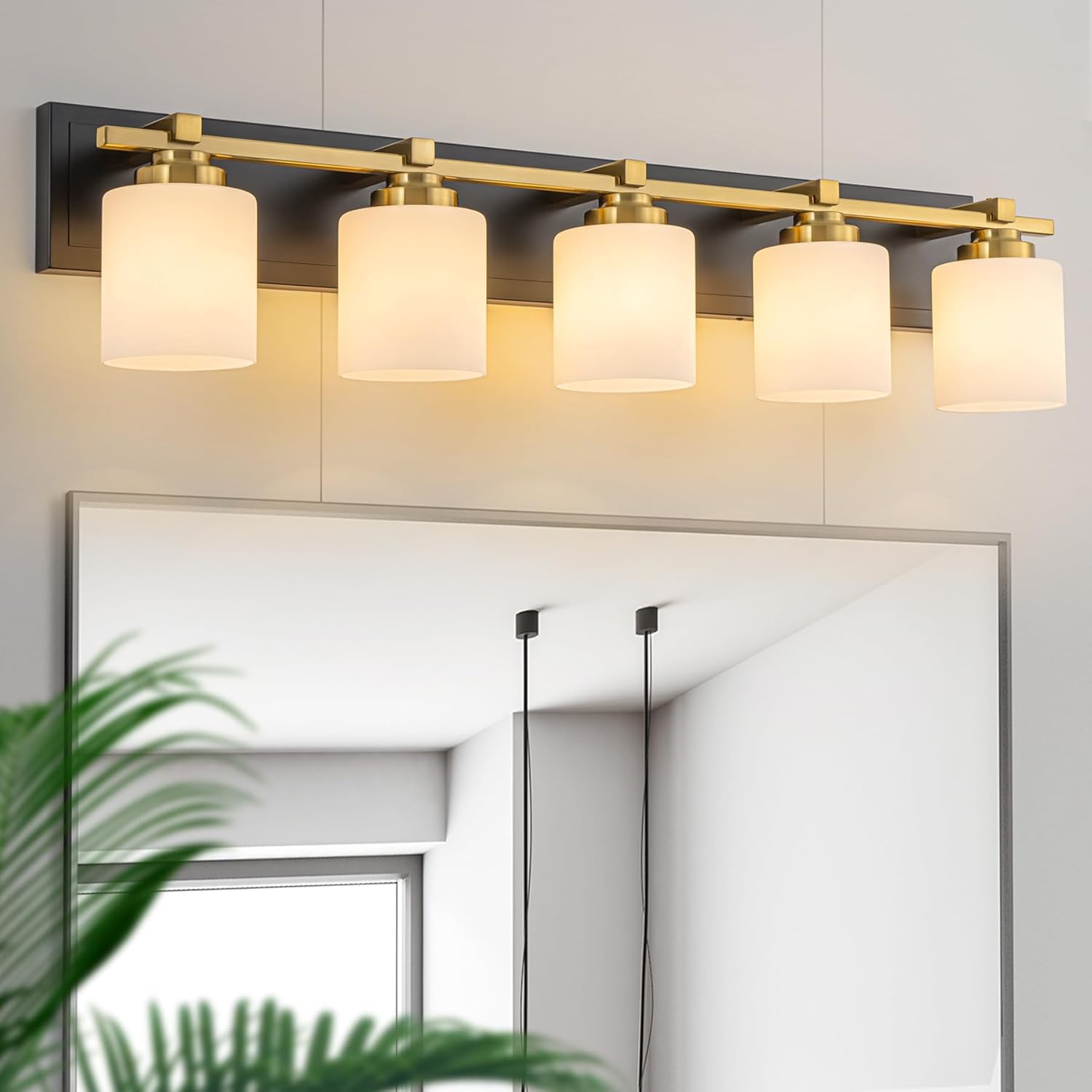 5 Light Modern Bathroom Light Fixtures Over Mirror for Style