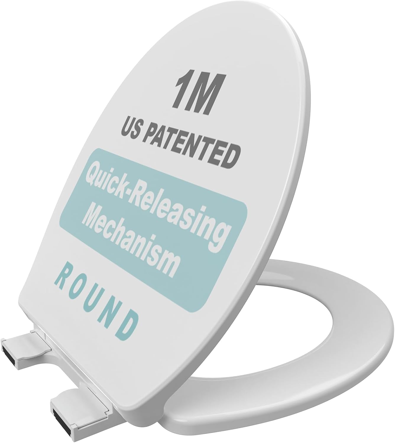 1M Soft Close Toilet Seat Round with Quick Release for Easy Cleaning