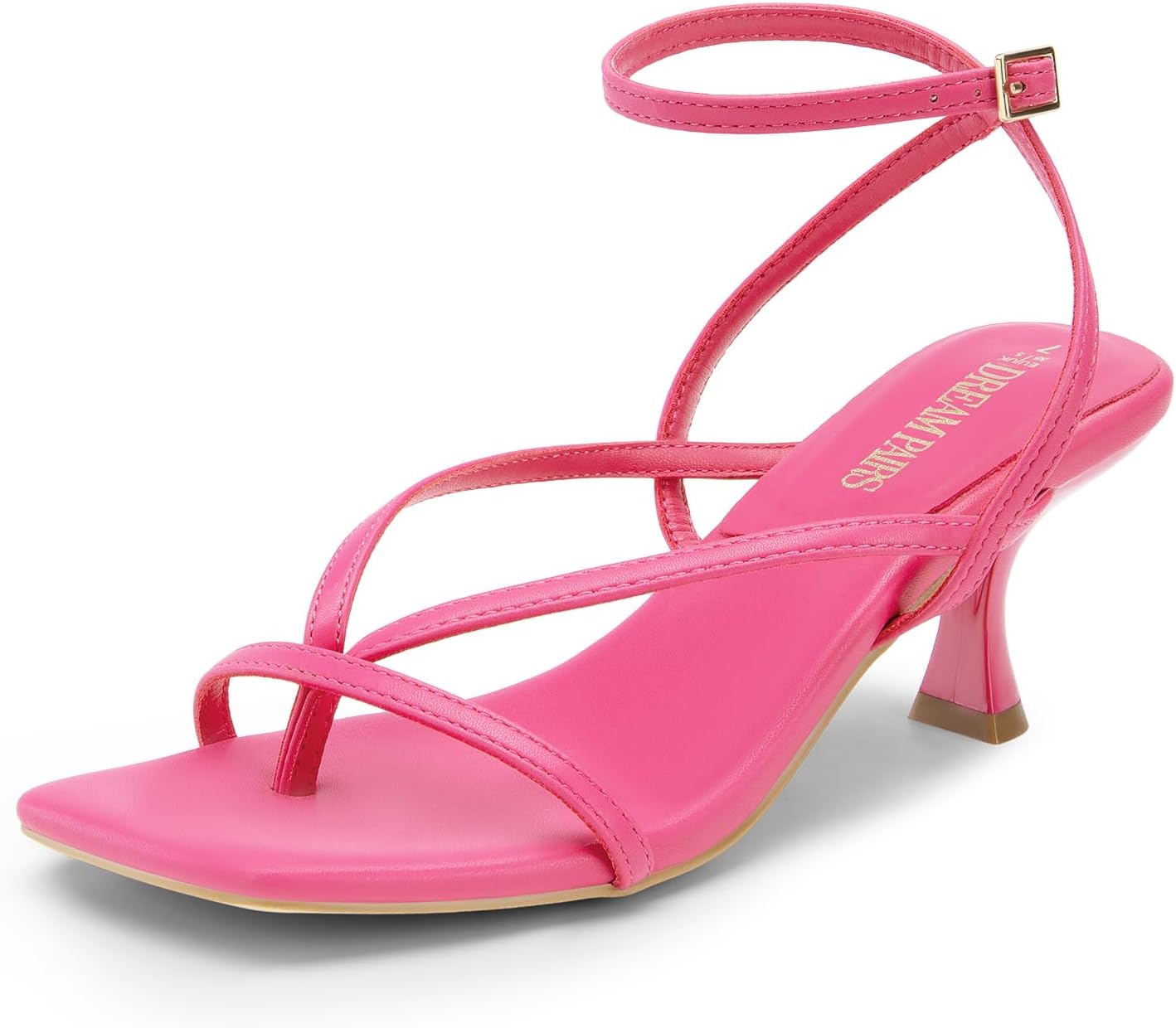 DREAM PAIRS Women's Kitten Low Strappy Lace Up Heels for Style
