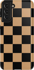 Casely Galaxy S21 Plus Case Fit Check - Black & Brown Checkerboard