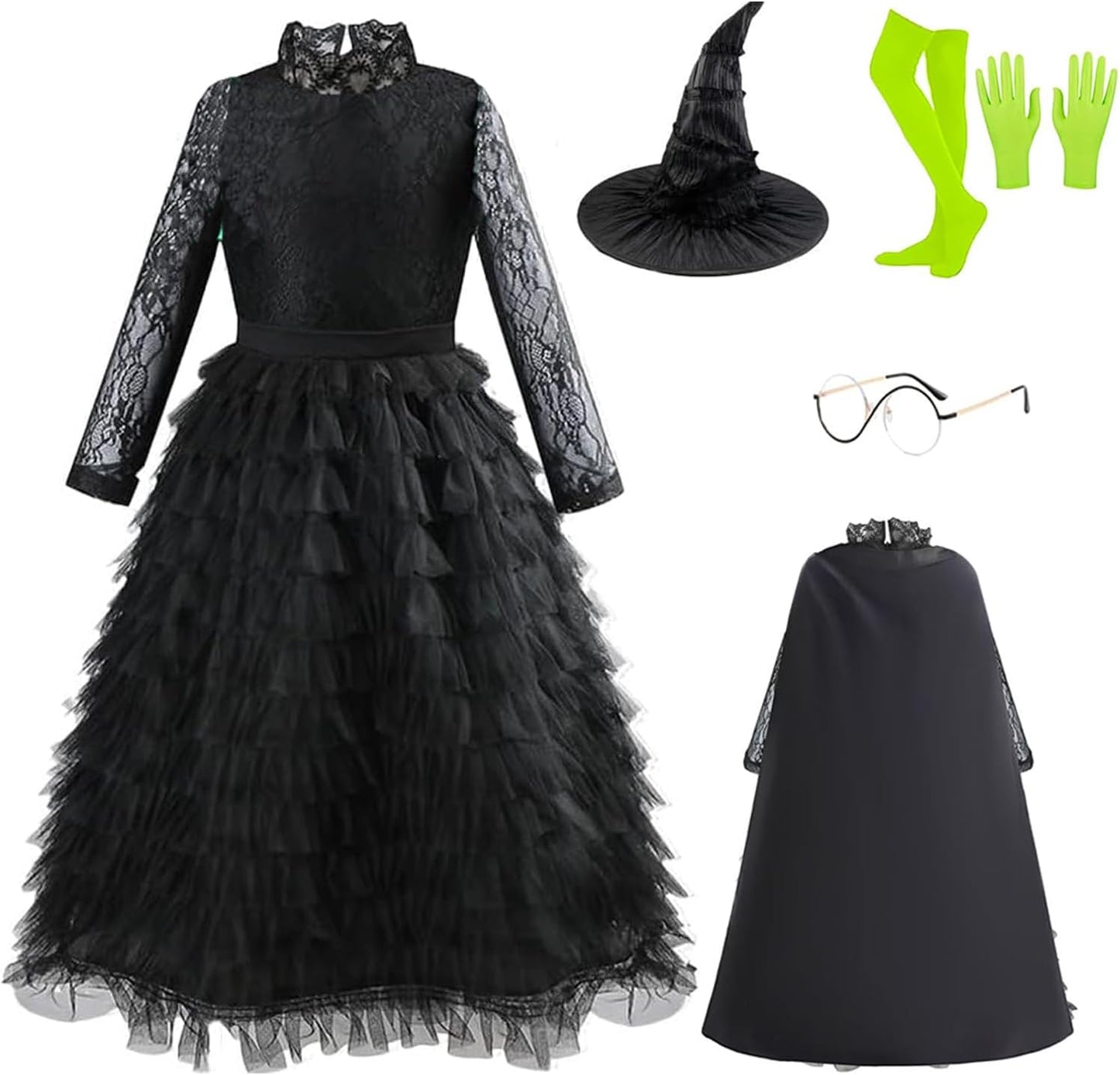 Witch Costume for Girls - Complete Dress-Up Set for Halloween