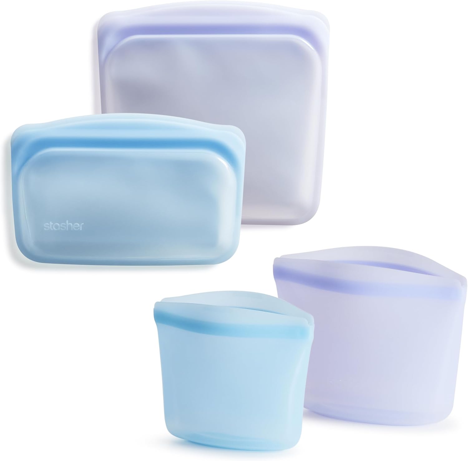 Stasher Premium Silicone Reusable Food Storage Bags, 4-Pack