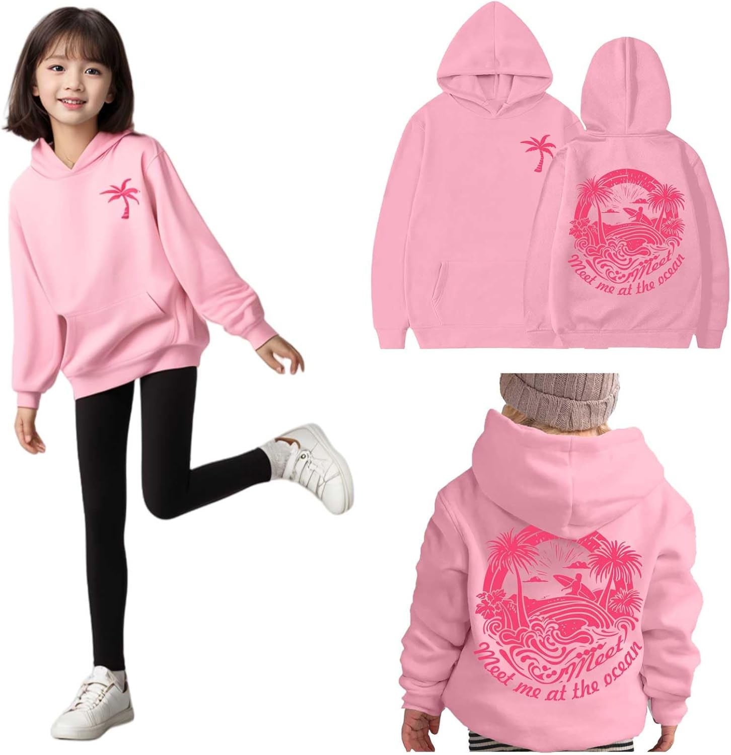Pink Y2K Hoodie for Girls - Cute & Comfy!